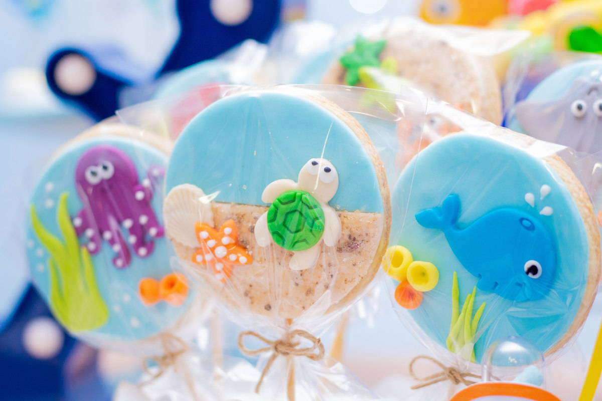 pirulito personalizado baby shark, fundo do mar