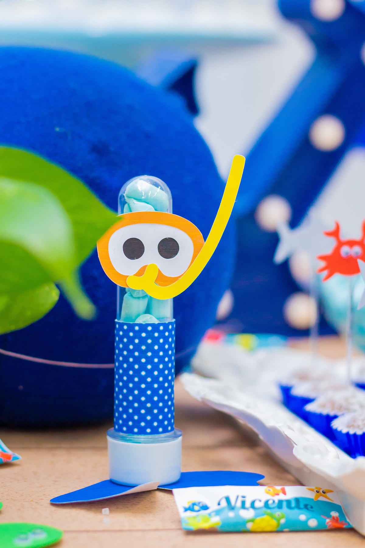 tubete personalizado baby shark, fundo do mar