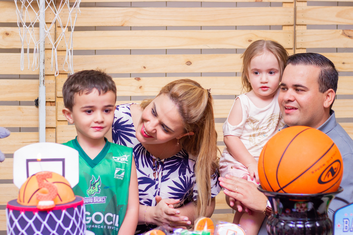 Família na hora do parabéns