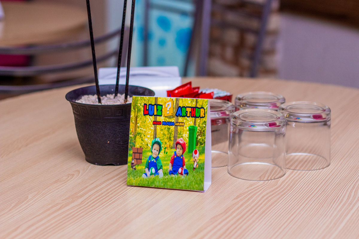 Lembrancinha de mesa Mario Bros 