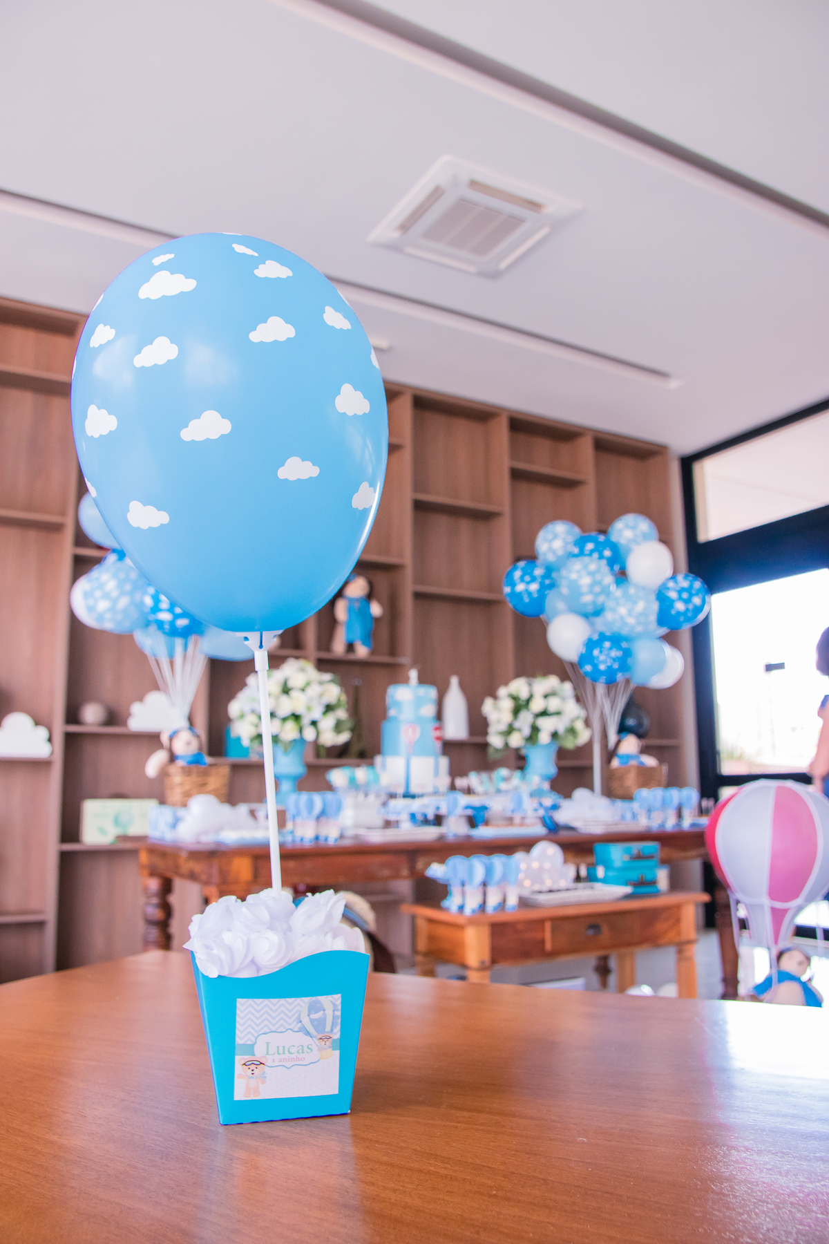 enfeite de mesa aviador