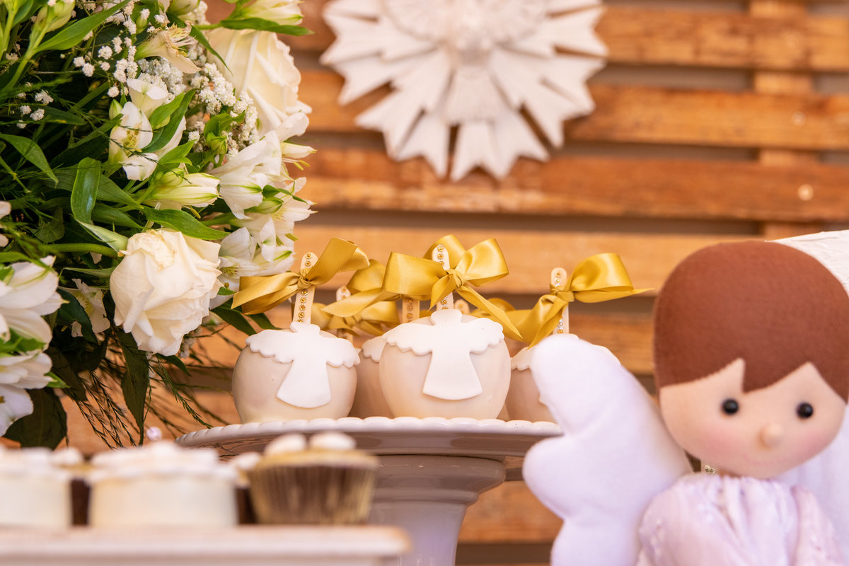 Maçã do amor personalizada para Batismo