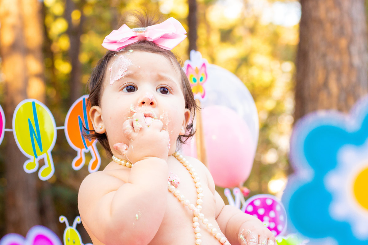 Horto Florestal Bauru, Ensaio smash the cake, nenê comendo seu bolo do ensaio smash