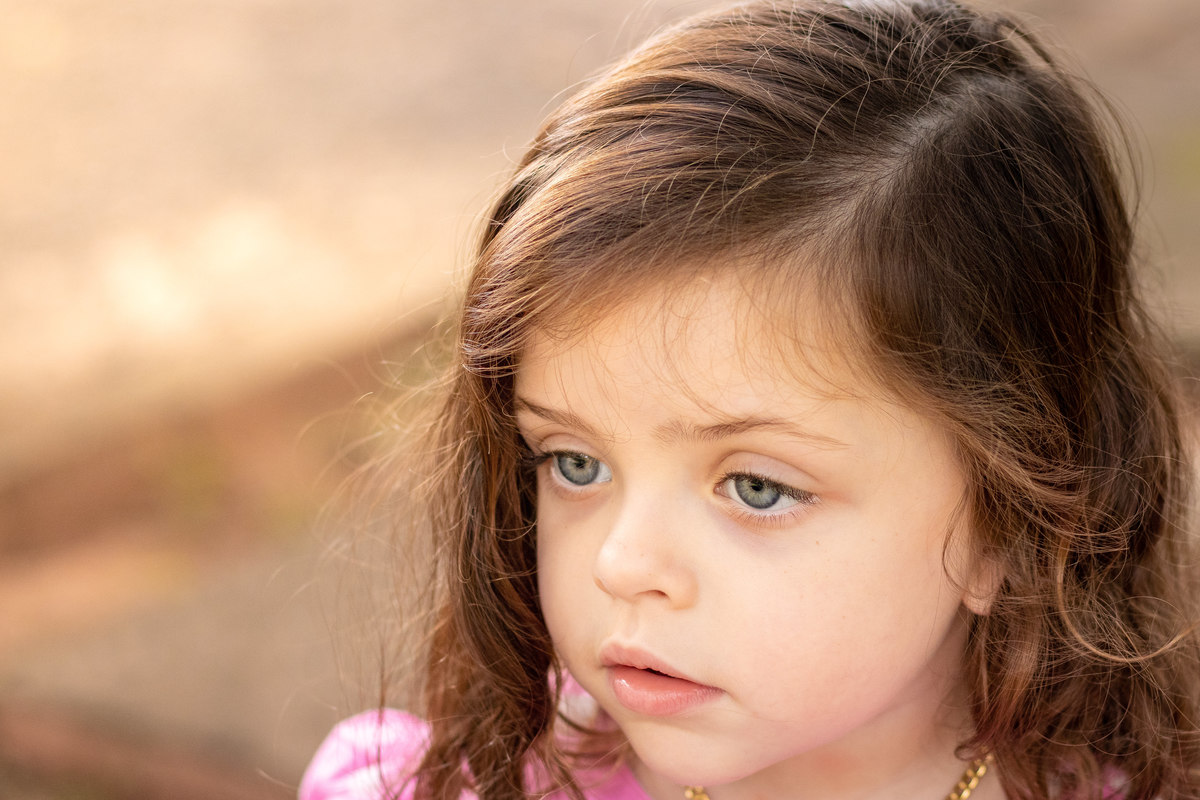 Jardim Botânico de Bauru, Ensaio infantil, foto de rosto da menina