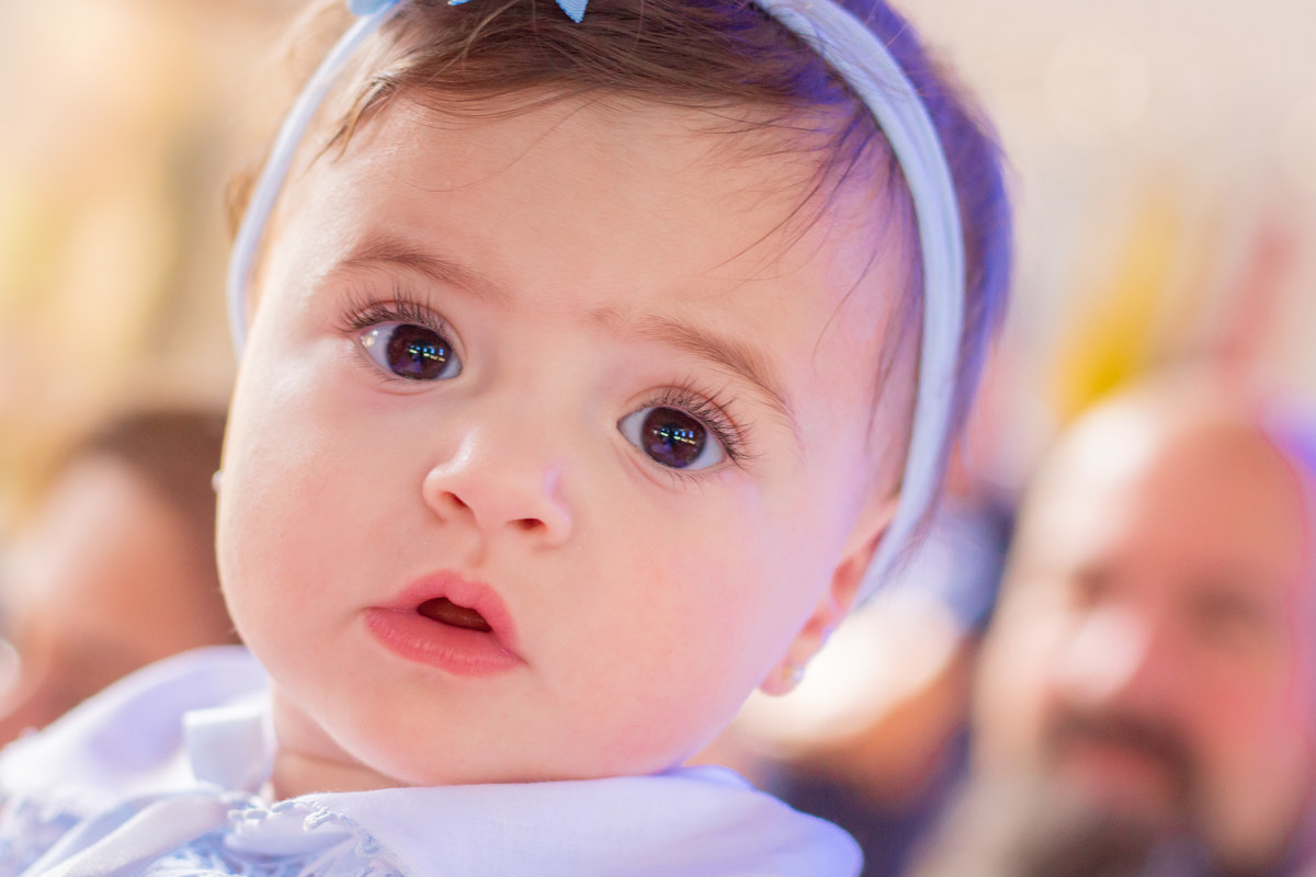 Paróquia Universitária do Sagrado Coração de Jesus - Bauru, bebe em seu batismo, laço para batizado