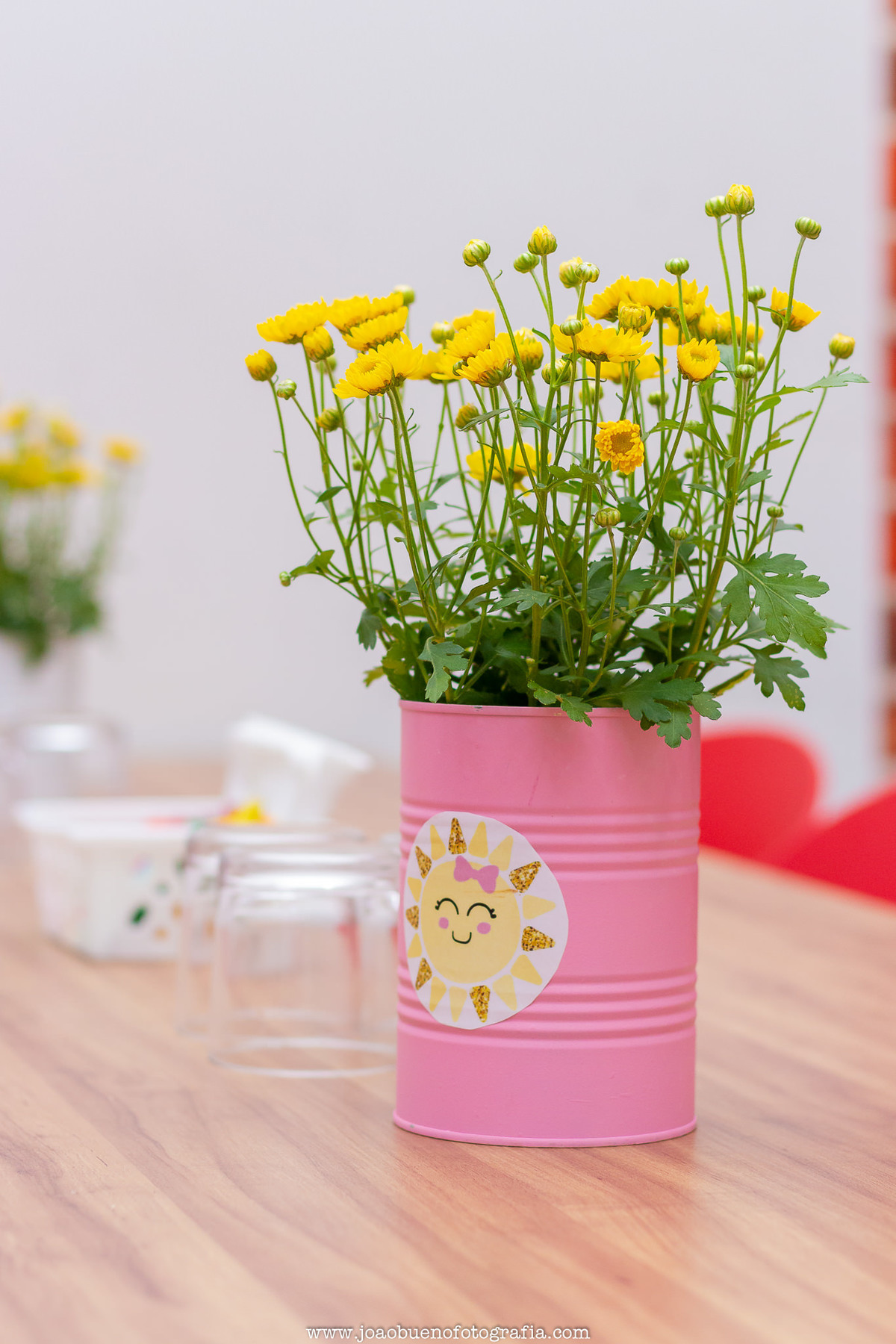 Buffet pipoca 2 Bauru, buffet infantil bauru, aniversário infantil, centro de mesa com girassóis 