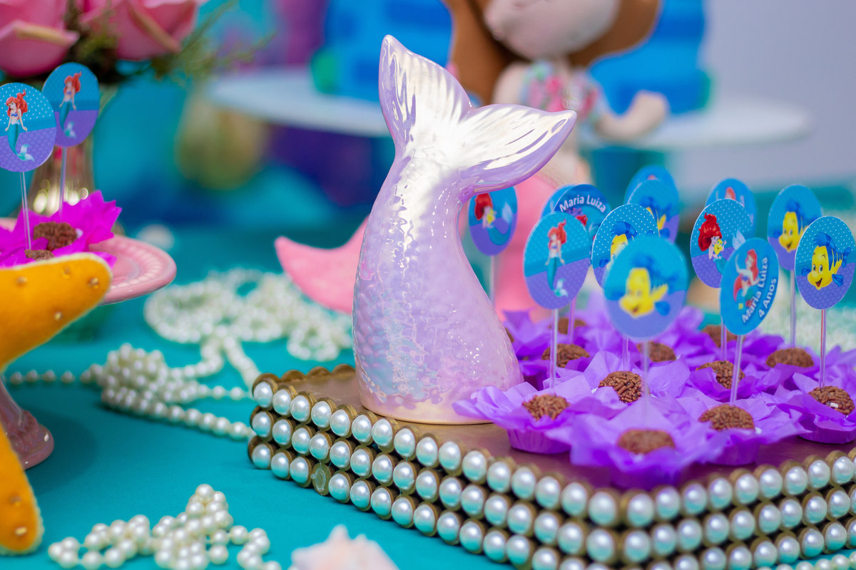 buffet biscoito bauru, buffet infantil bauru, aniversário infantil bauru, calda da sereia para decoração, tag para docinhos da pequena sereia