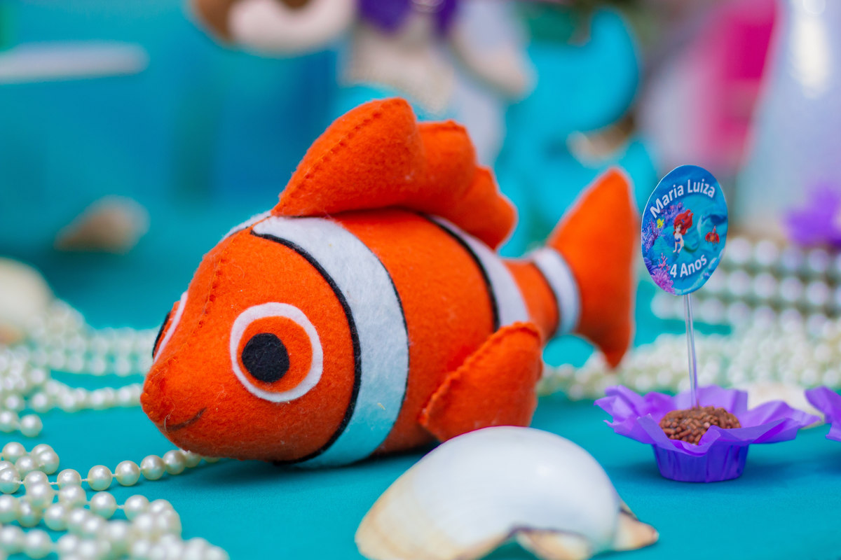 buffet biscoito bauru, buffet infantil bauru, aniversário infantil bauru, nemo de pelúcia para decoração