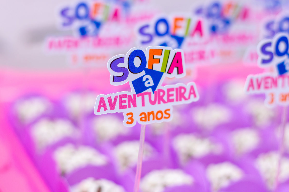 Buffet Infantil Boomerang Bauru, Festa infantil Bauru, aniversário tema Dora Aventureira, tag para doces da dora a aventureira