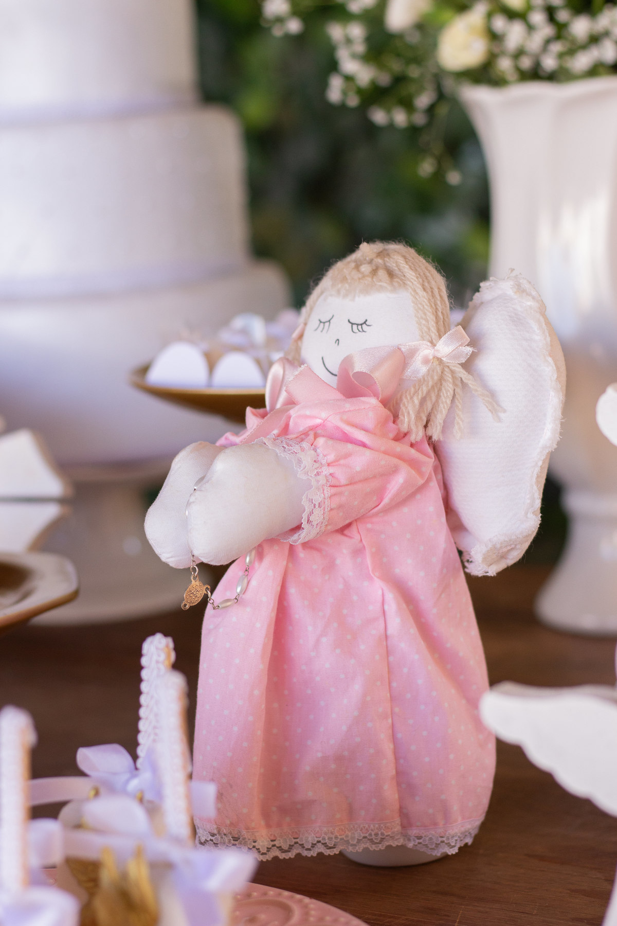 Paróquia Nossa Senhora das Graças Bauru, batizado em Bauru, boneca de anjo para decoração de batismo