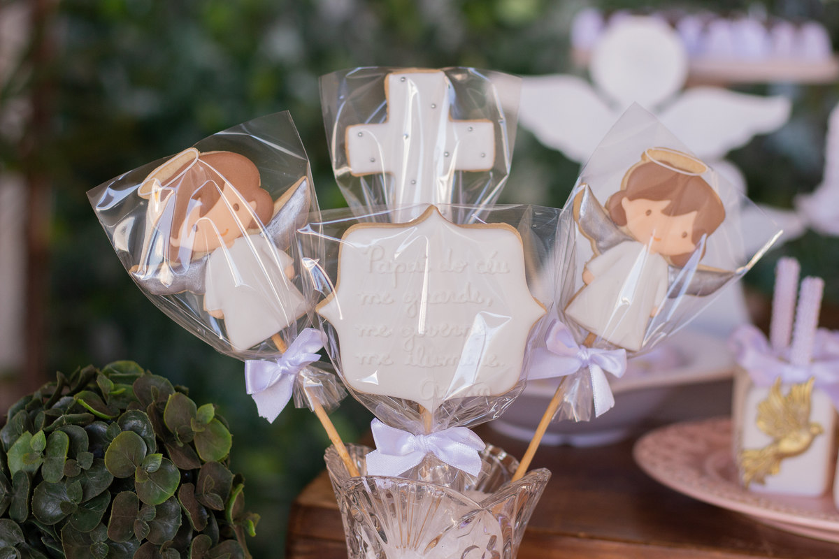 Paróquia Nossa Senhora das Graças Bauru, batizado em Bauru, pirulito personalizado de anjinho