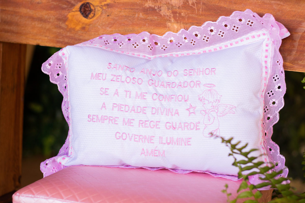 Paróquia Nossa Senhora das Graças Bauru, batizado em Bauru, almofada com oração