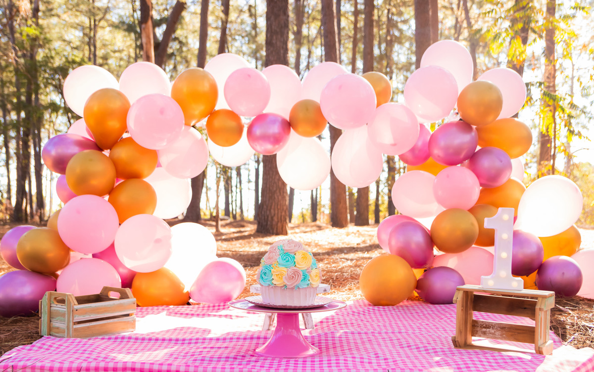 Ensaio smash the cake luxo, horto florestal bauru, ensaio infantil em bauru, ensaio pré aniversário bauru, arco de bexigas de luxo