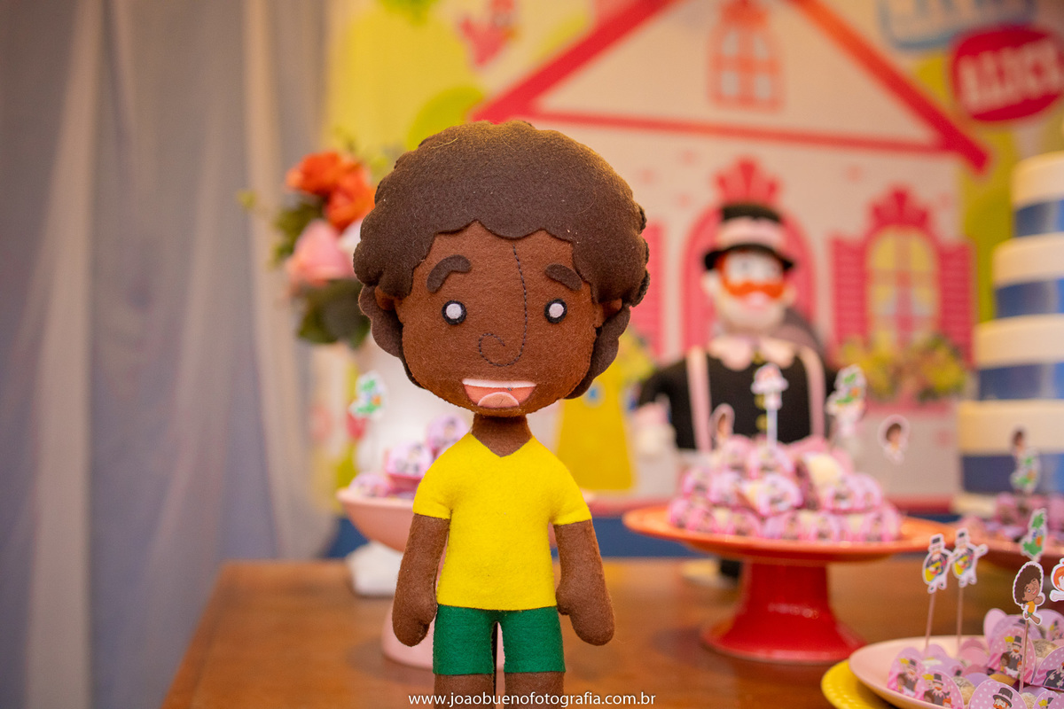 Buffet Que!baderna Bauru, aniversário mundo Bita, decoração mundo bita, joão bueno fotografia, fotógrafo em Bauru, boneco em feltro mundo Bita