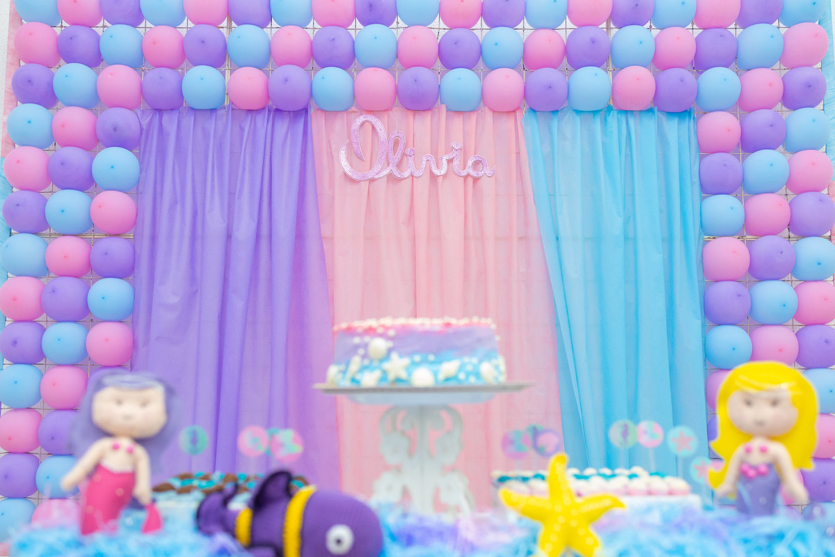 aniversário-3-anos-bauru-olivia sereia festa infantil decoração laços para meninas   decoração para aniversário infantil sereia