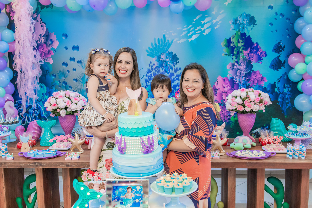aniversário infantil em bauru, festa infantil em bauru, buffet infantil em bauru, decoração aniversário infantil em bauru, cristal festas decorações, decoração fundo do mar menina, hora do parabéns