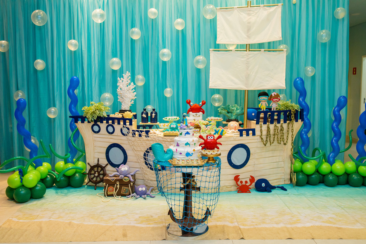 Aniversário infantil em bauru, buffet infantil em bauru, decoração fundo do mar em bauru, mesa barco, mam eventos, fotografo para aniversário infantil, fotografo de crianças