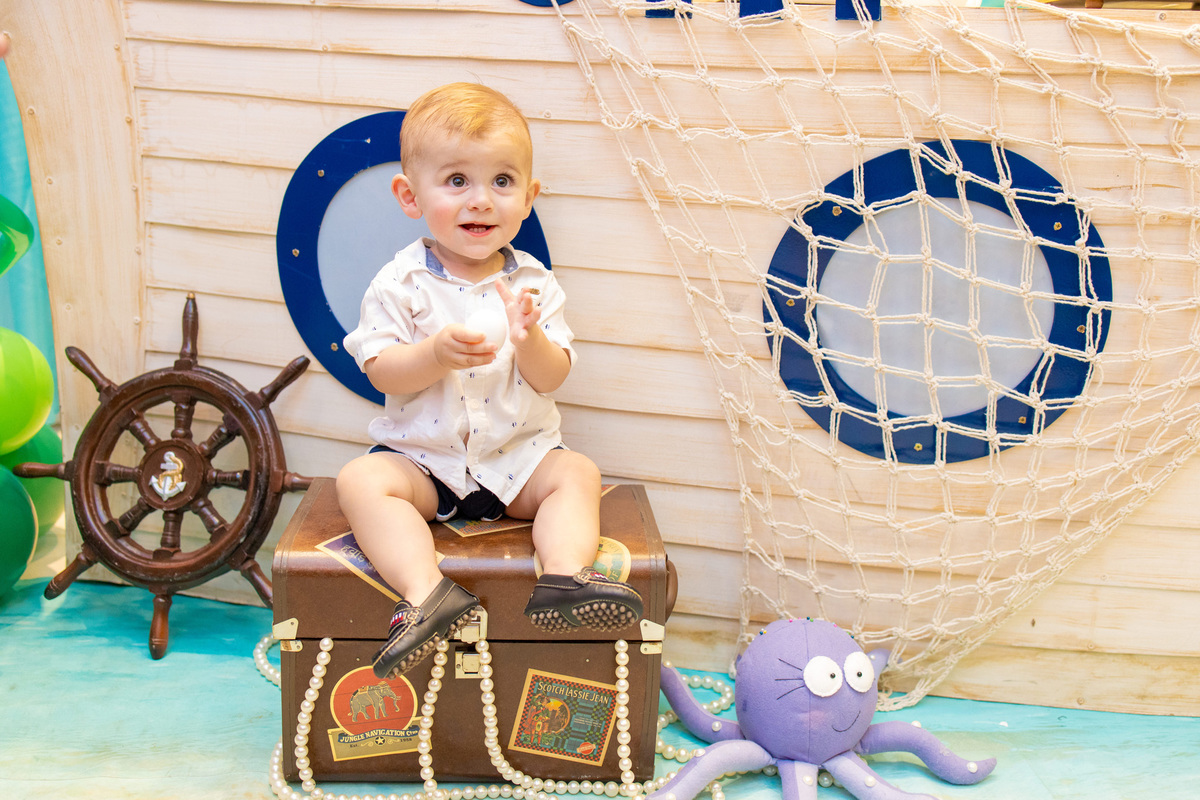 decoração fundo do mar em bauru, mesa barco, mam eventos, fotografo para aniversário infantil, fotografo de crianças, bau do tesouro fundo do mar