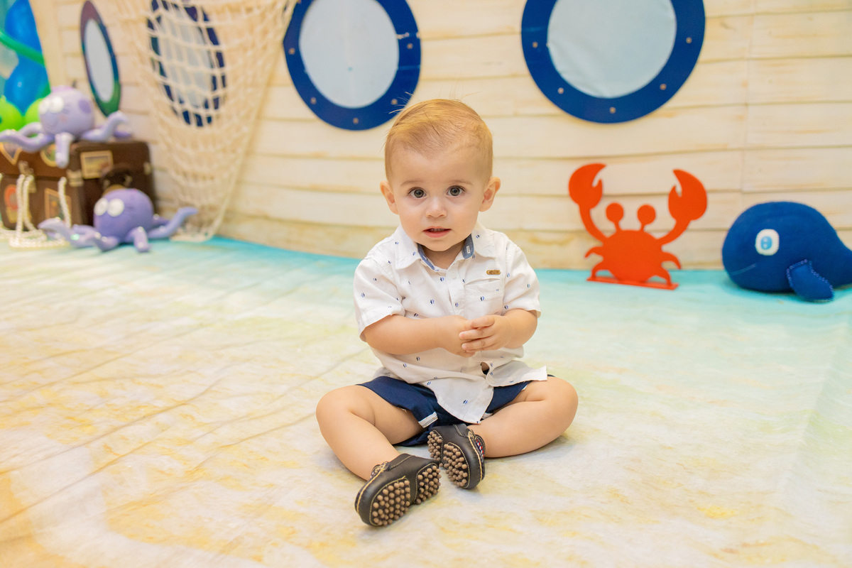 decoração fundo do mar em bauru, mesa barco, mam eventos, fotografo para aniversário infantil, fotografo de crianças, bebe tema fundo do mar