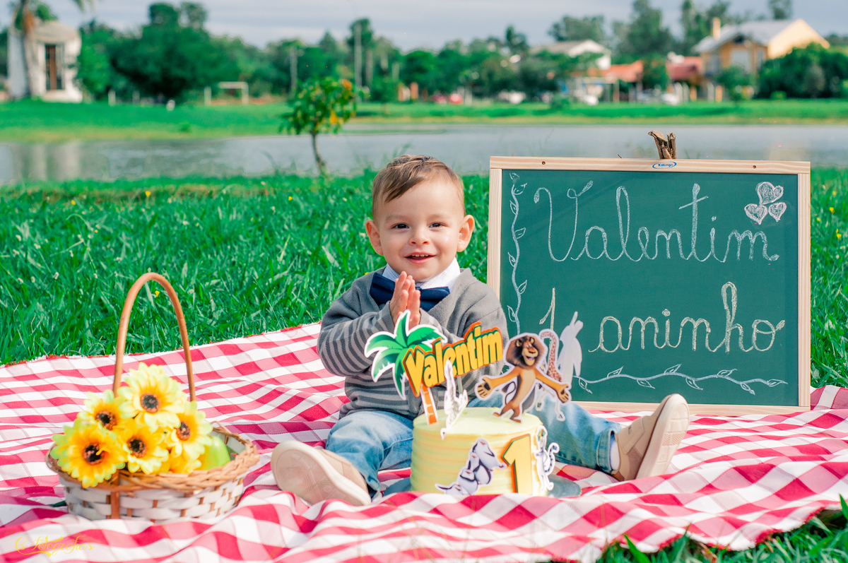 Ensaio Fotográfico Infantil de Smach The Cake no Lago Municipal de Arroio dos Ratos - Valentim
