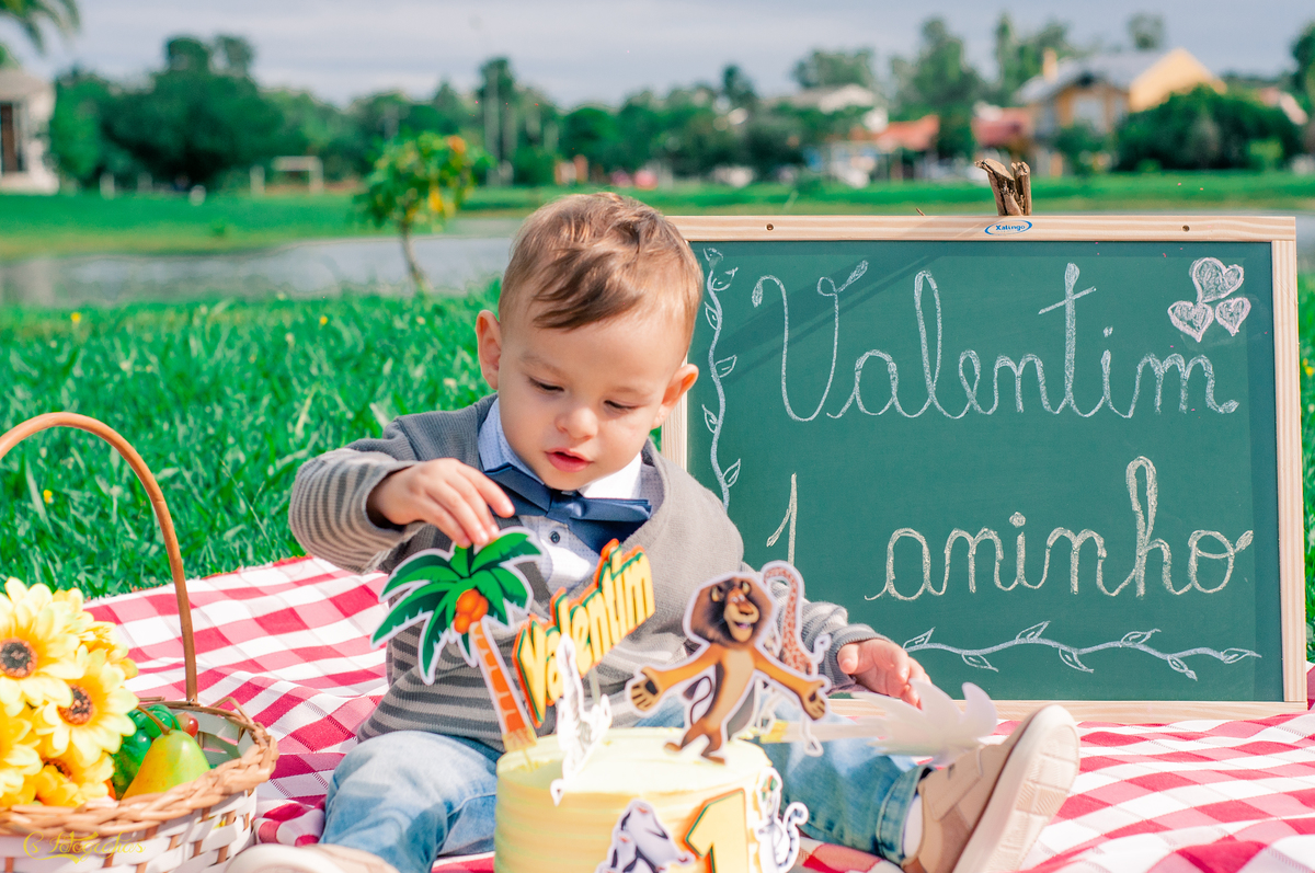 Ensaio Fotográfico Infantil de Smach The Cake no Lago Municipal de Arroio dos Ratos - Valentim