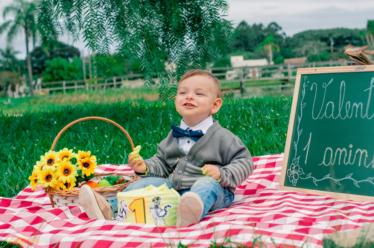 Ensaio Fotográfico Infantil de Smach The Cake no Lago Municipal de Arroio dos Ratos - Valentim