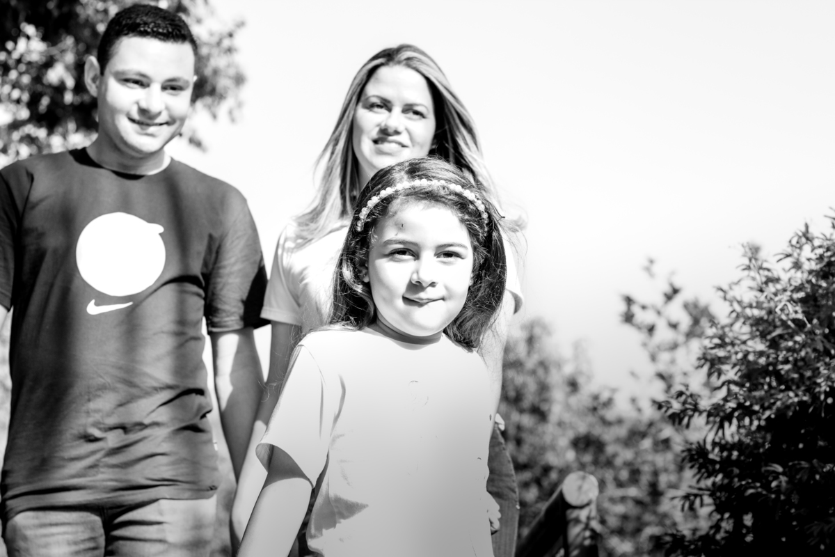 família num dia no parque 