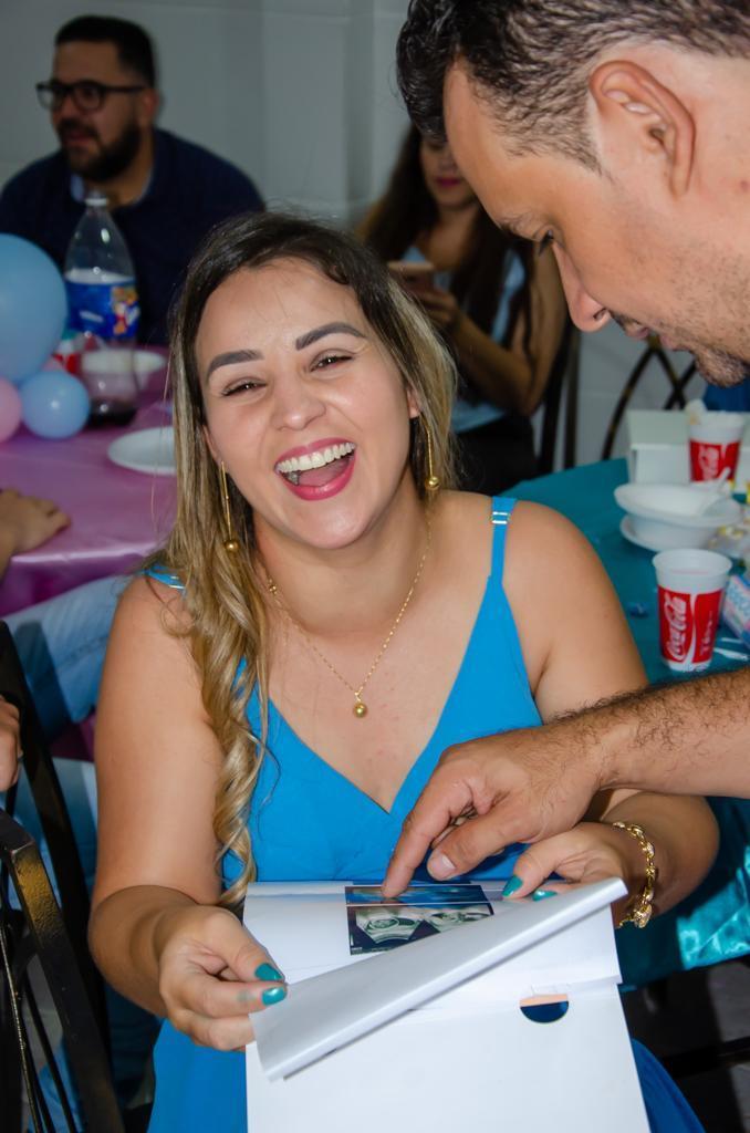 cha revelação azul e rosa descoberta sexo do bebe emoção 