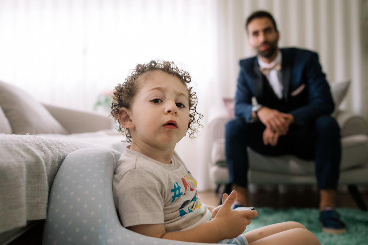 noivo e filho antes do casamento