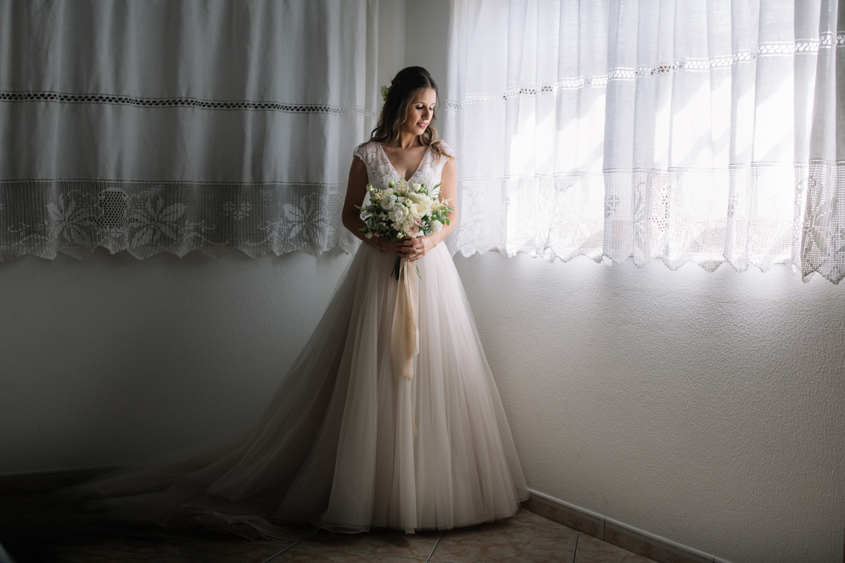 bride getting ready at home
