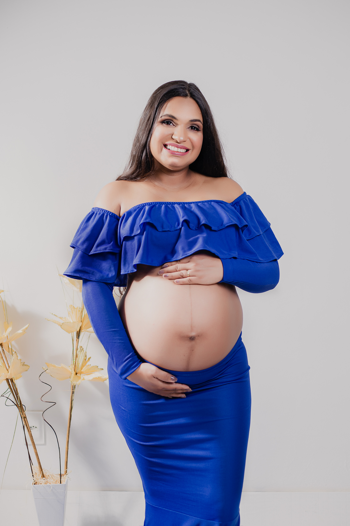 Ensaio Gestante Estúdio - Gestante Amanda - Ensaio Gestante