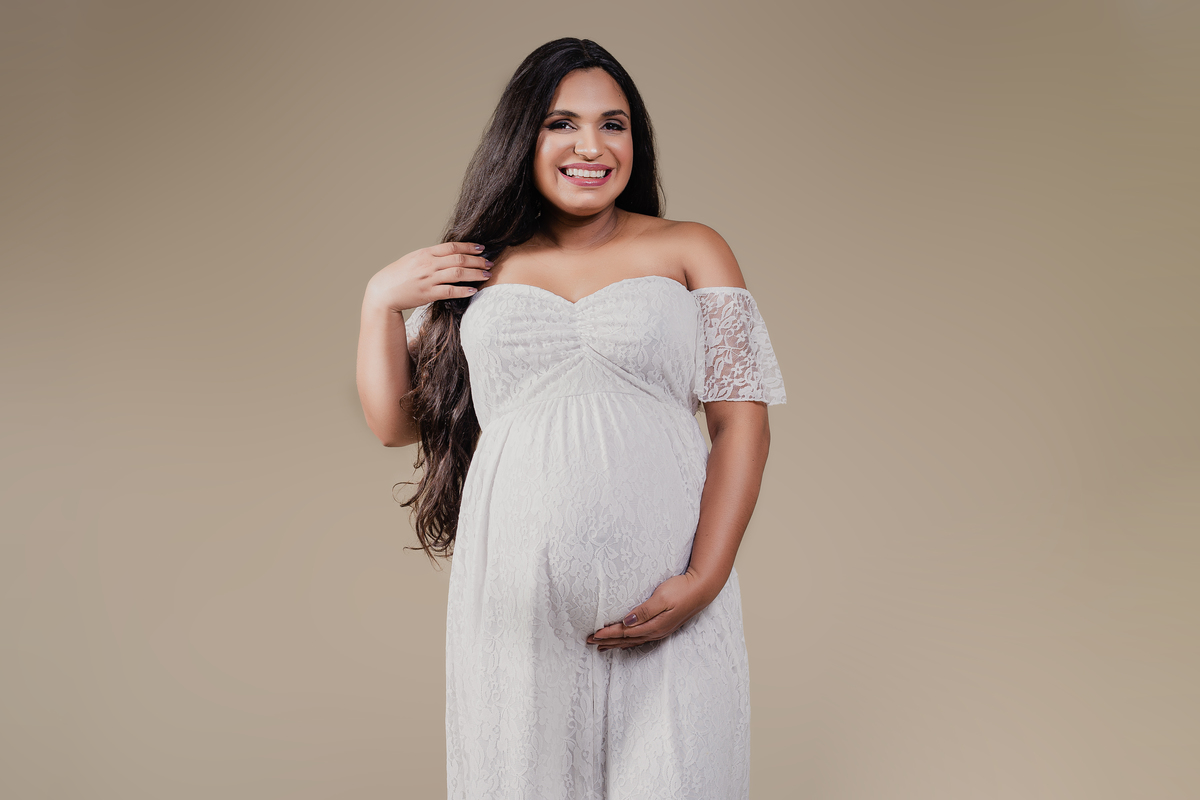 Ensaio Gestante Estúdio - Gestante Amanda - Ensaio Gestante