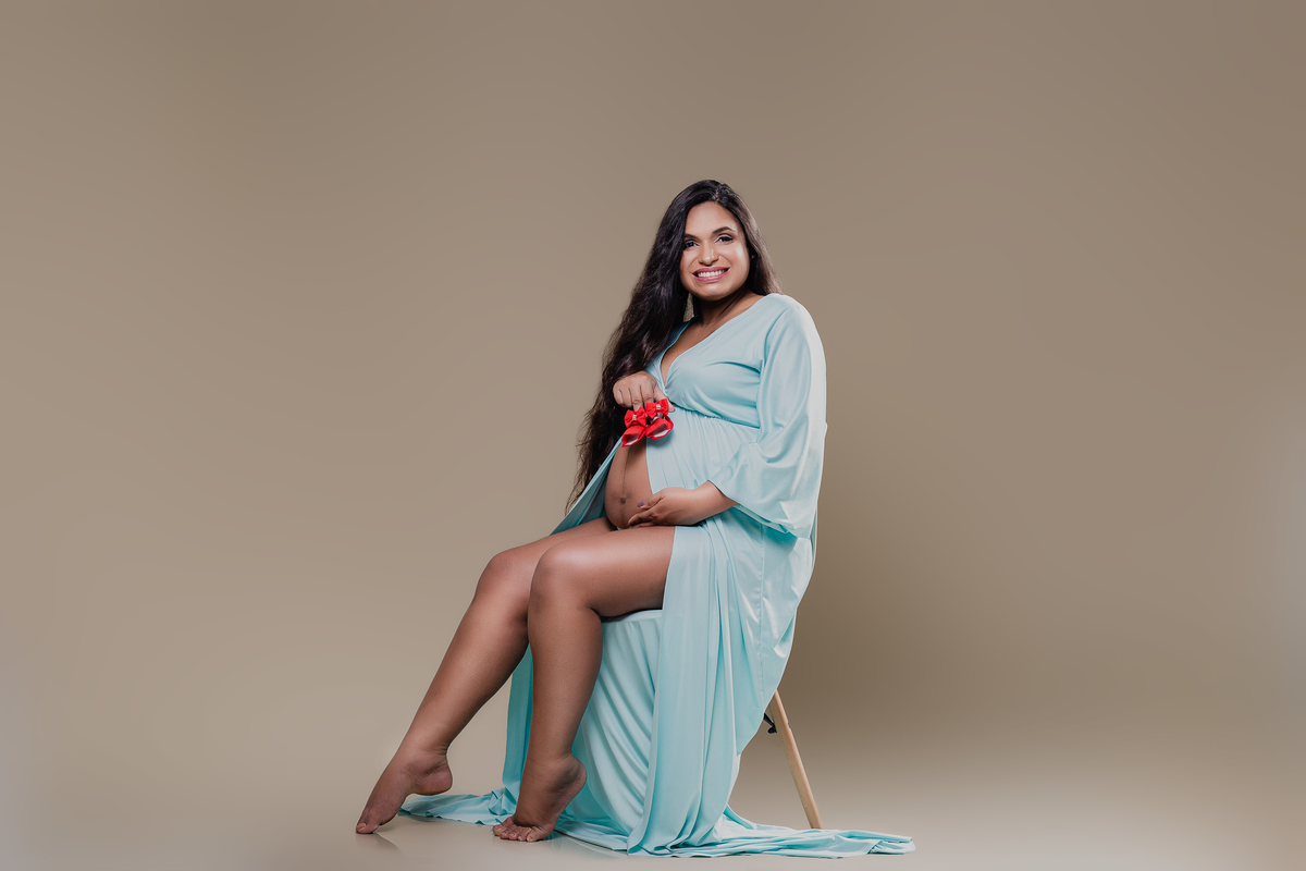 Ensaio Gestante Estúdio - Gestante Amanda - Ensaio Gestante