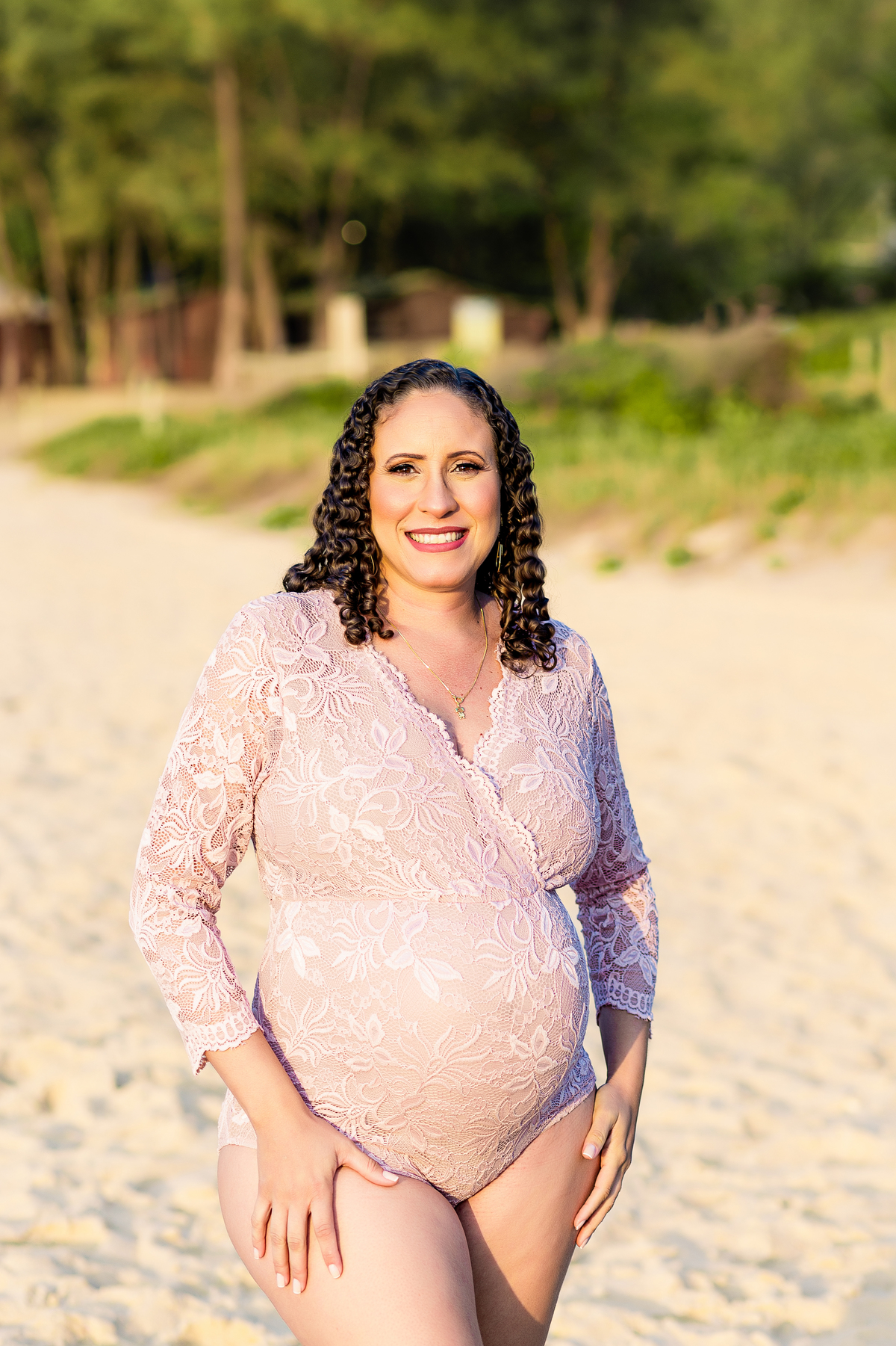 Ensaio de gestante Externo - Gestante Erica - Praia de Grumari - Ensaio de gestante praia de Grumari