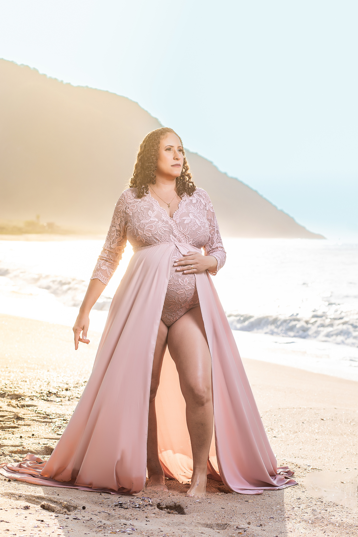 Ensaio de gestante Externo - Gestante Erica - Praia de Grumari - Ensaio de gestante praia de Grumari