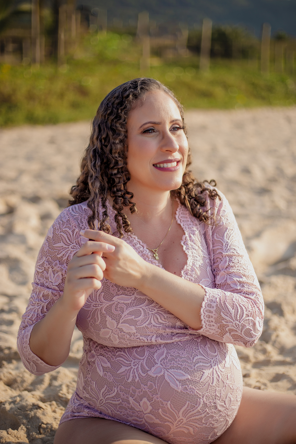 Ensaio de gestante Externo - Gestante Erica - Praia de Grumari - Ensaio de gestante praia de Grumari