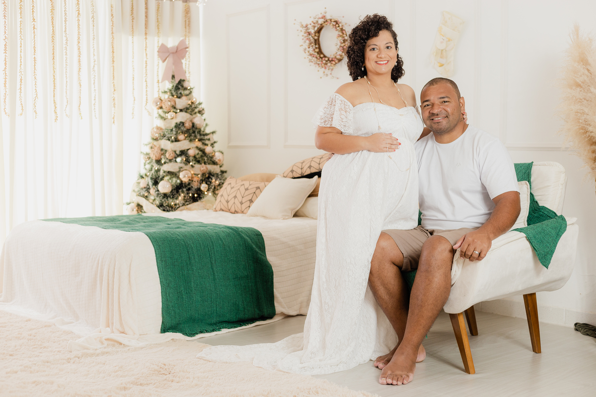 Ensaio Gestante estúdio - Gestante Aline