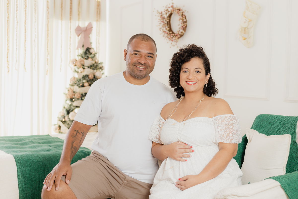 Ensaio Gestante estúdio - Gestante Aline