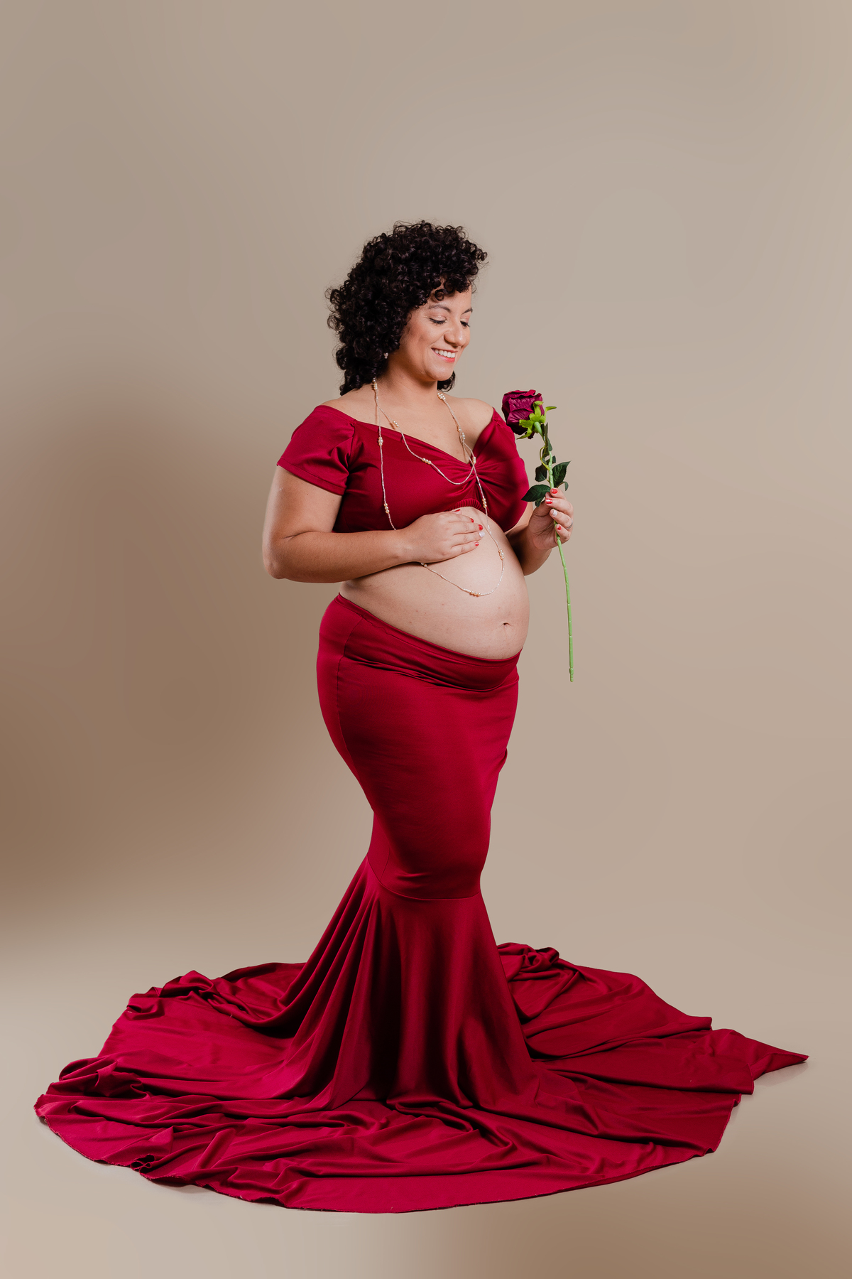 Ensaio Gestante estúdio - Gestante Aline