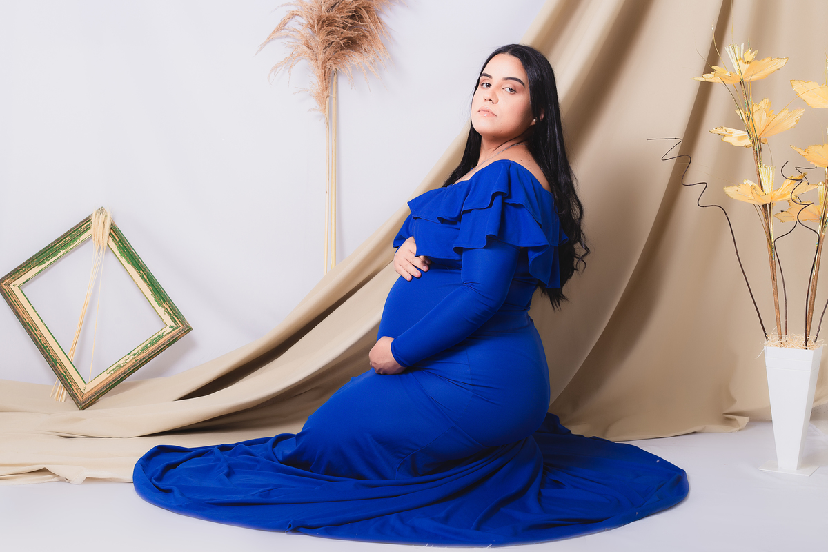 Ensaio de Gestante em Estúdio - Ensaio gestante - Gestante Andressa - Ensaio em Estúdio - Ensaio interno