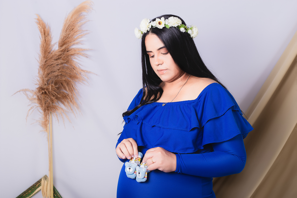 Ensaio de Gestante em Estúdio - Ensaio gestante - Gestante Andressa - Ensaio em Estúdio - Ensaio interno