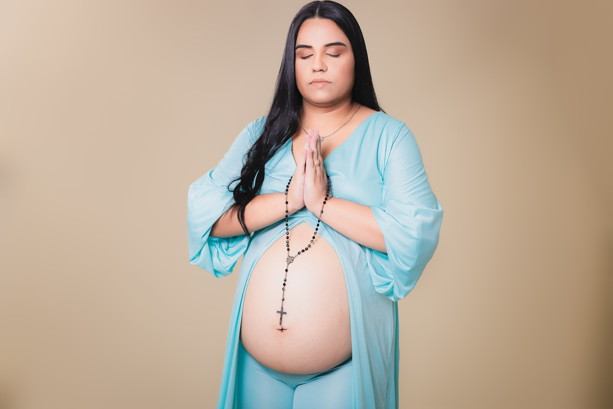 Ensaio de Gestante em Estúdio - Ensaio gestante - Gestante Andressa - Ensaio em Estúdio - Ensaio interno