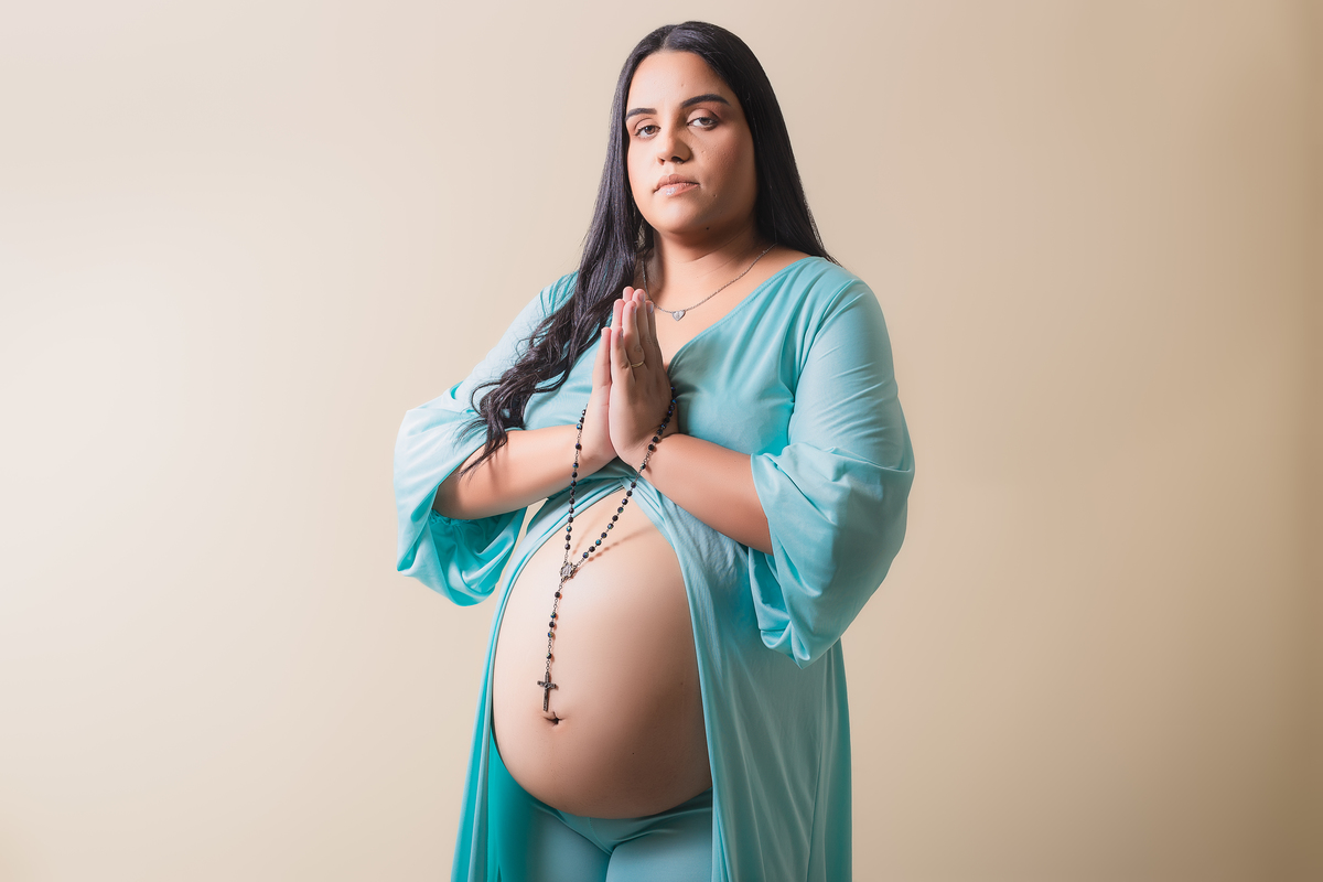 Ensaio de Gestante em Estúdio - Ensaio gestante - Gestante Andressa - Ensaio em Estúdio - Ensaio interno