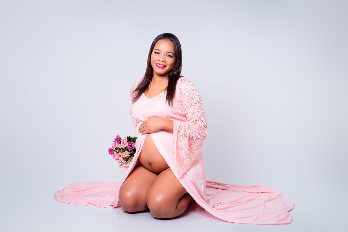 Ensaio Gestante Estúdio - Gestante Keity - Ensaio em estúdio - Ensaio de gestante