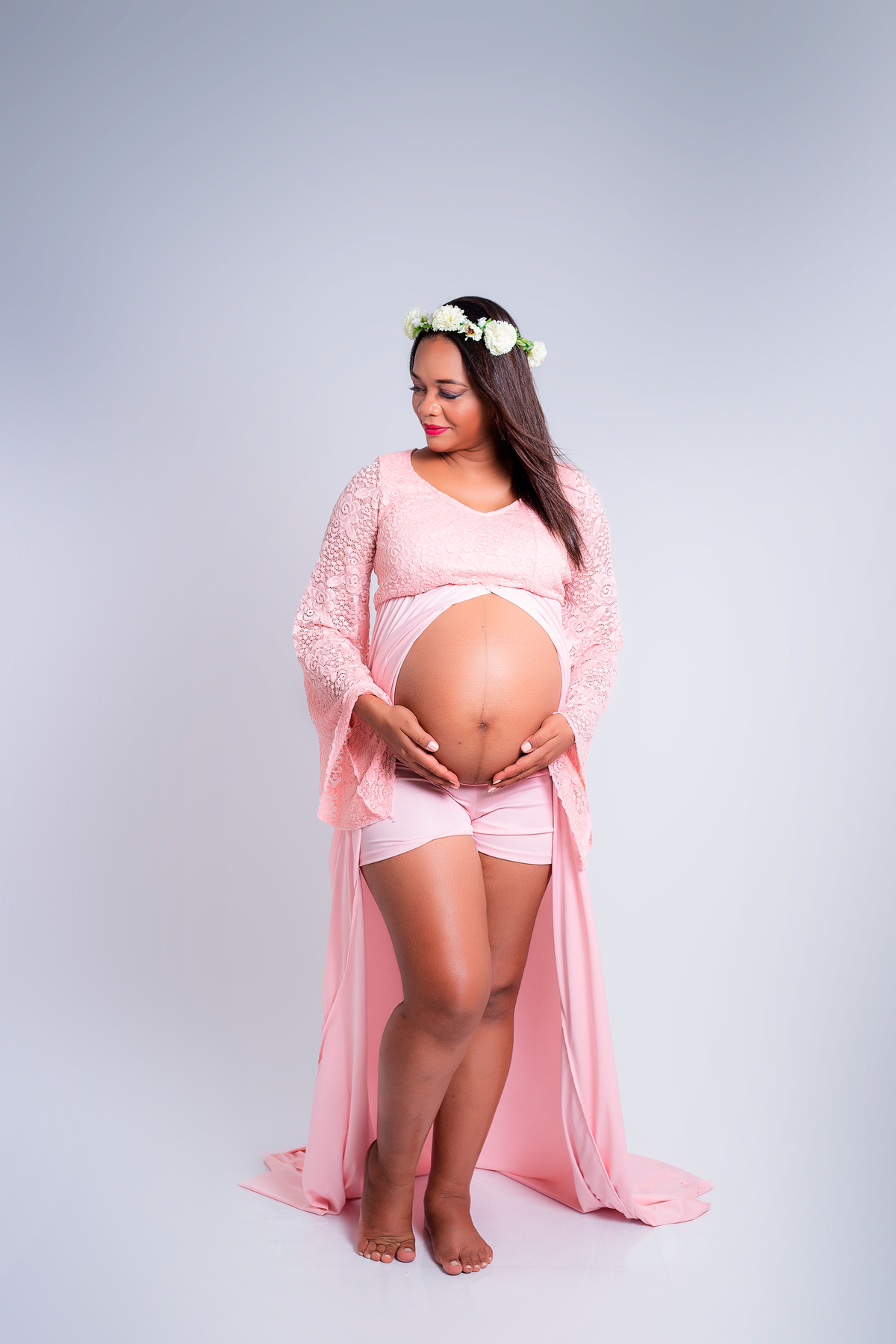 Ensaio Gestante Estúdio - Gestante Keity - Ensaio em estúdio - Ensaio de gestante