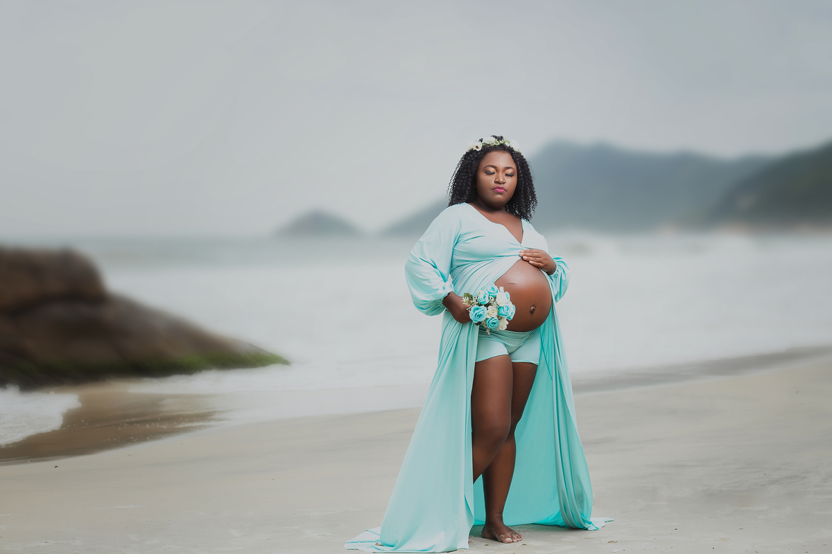 Ensaio de Gestante - Ensaio de Gestante Praia de Grumari, RJ -Gestante Mariana