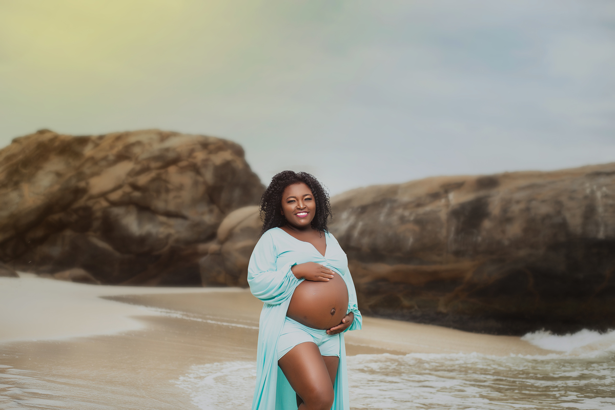 Ensaio de Gestante - Ensaio de Gestante Praia de Grumari, RJ -Gestante Mariana