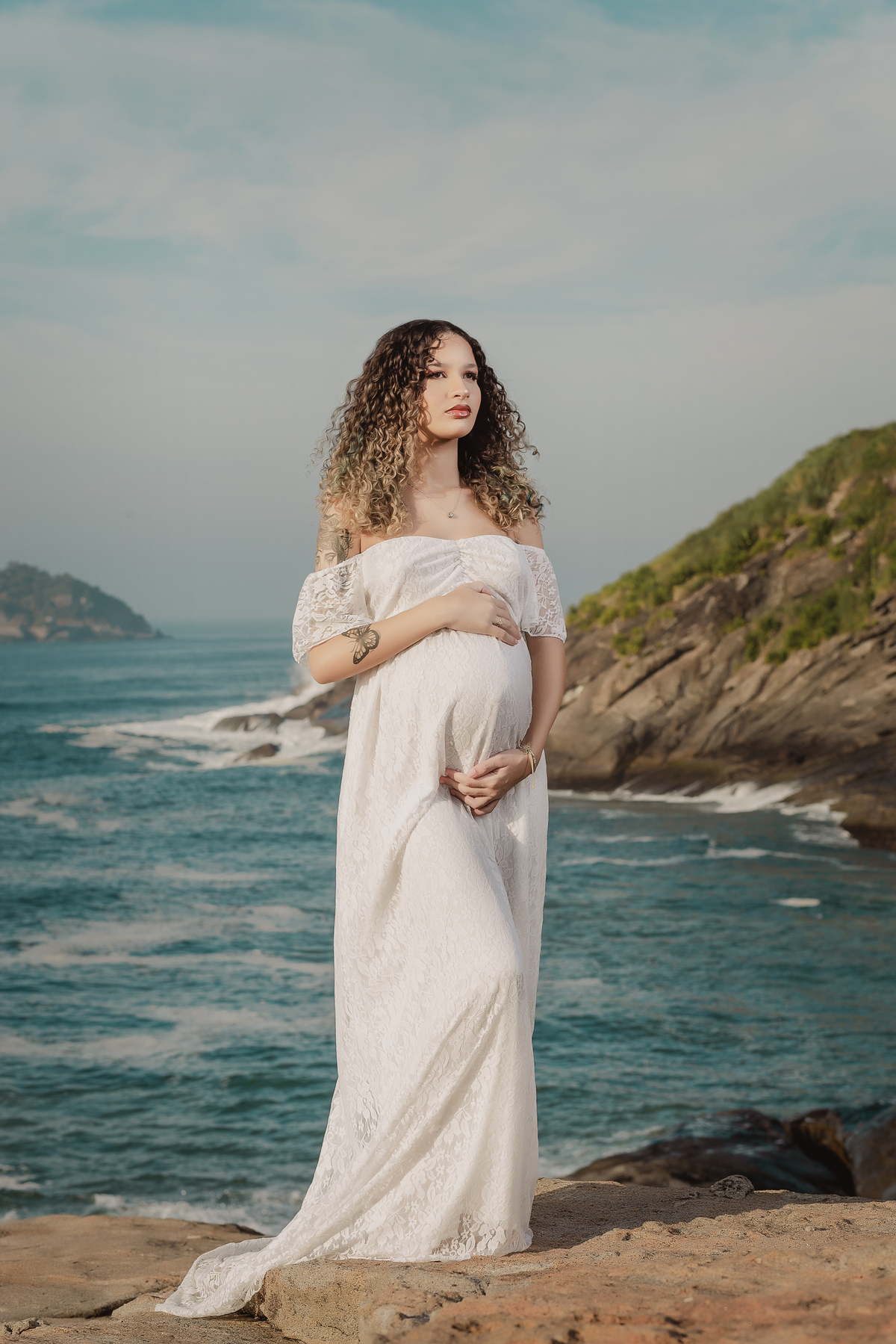 Ensaio de gestante Externo - Gestante Eduarda - Praia de Grumari