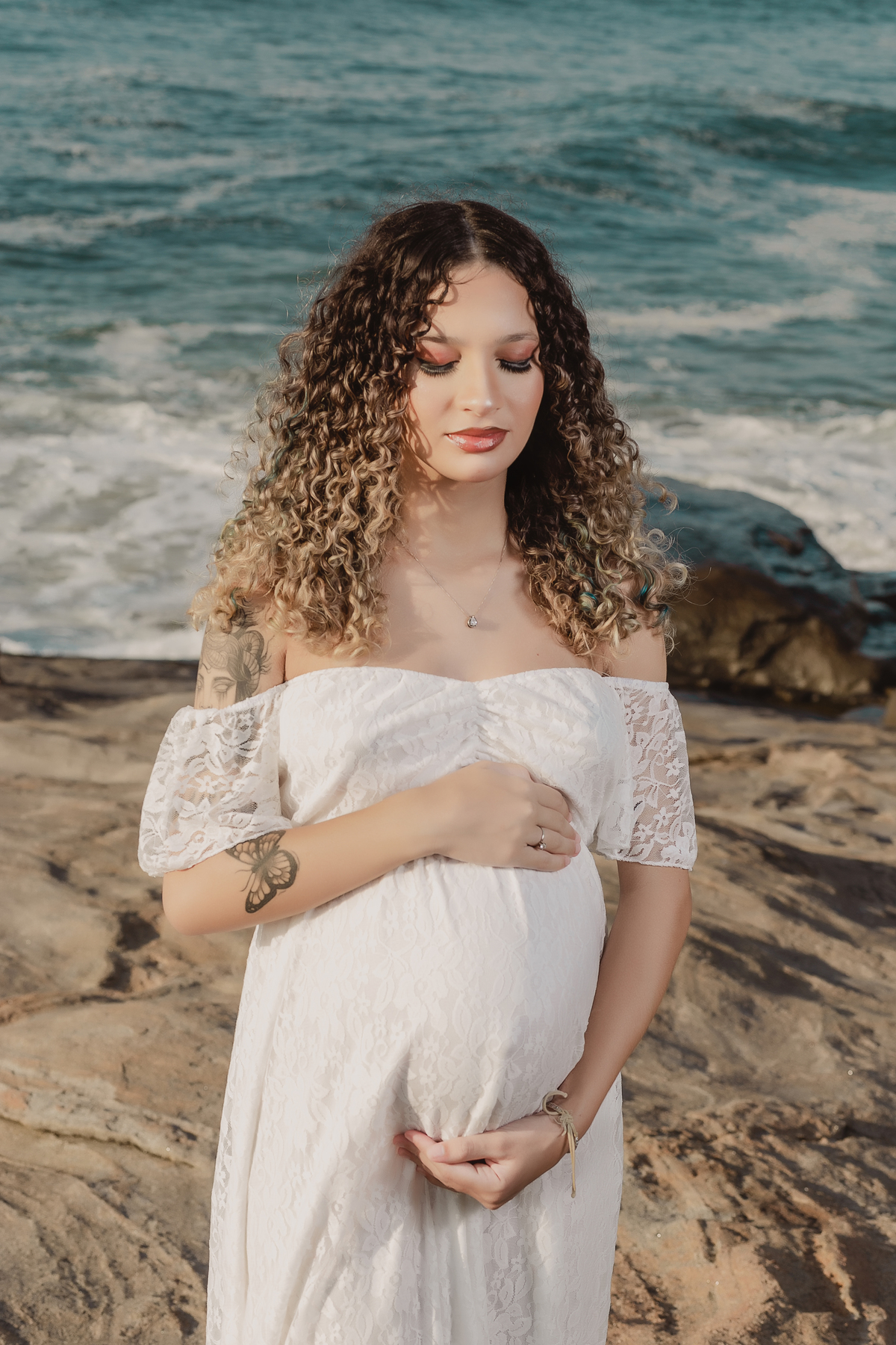 Ensaio de gestante Externo - Gestante Eduarda - Praia de Grumari