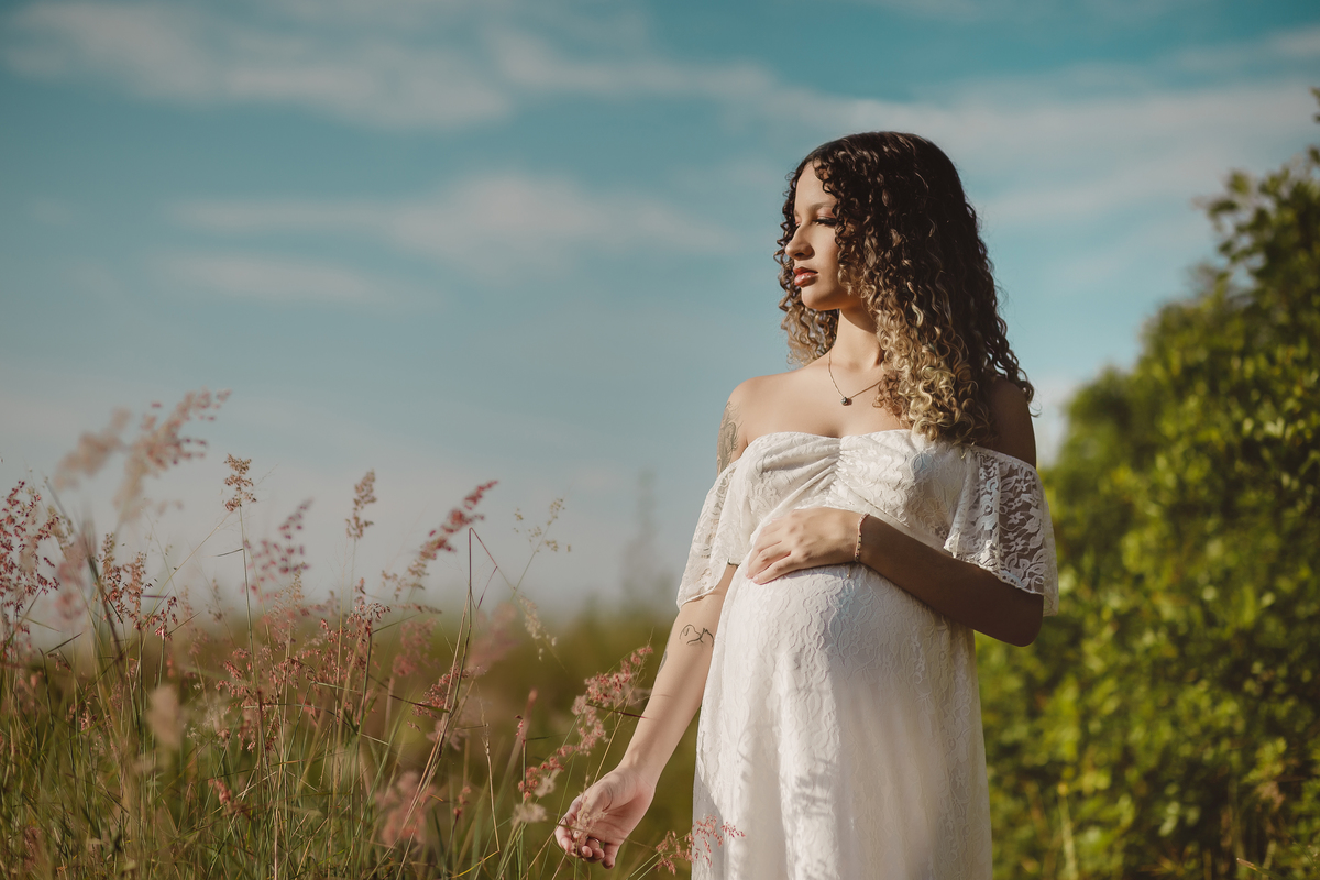 Ensaio de gestante Externo - Gestante Eduarda - Praia de Grumari